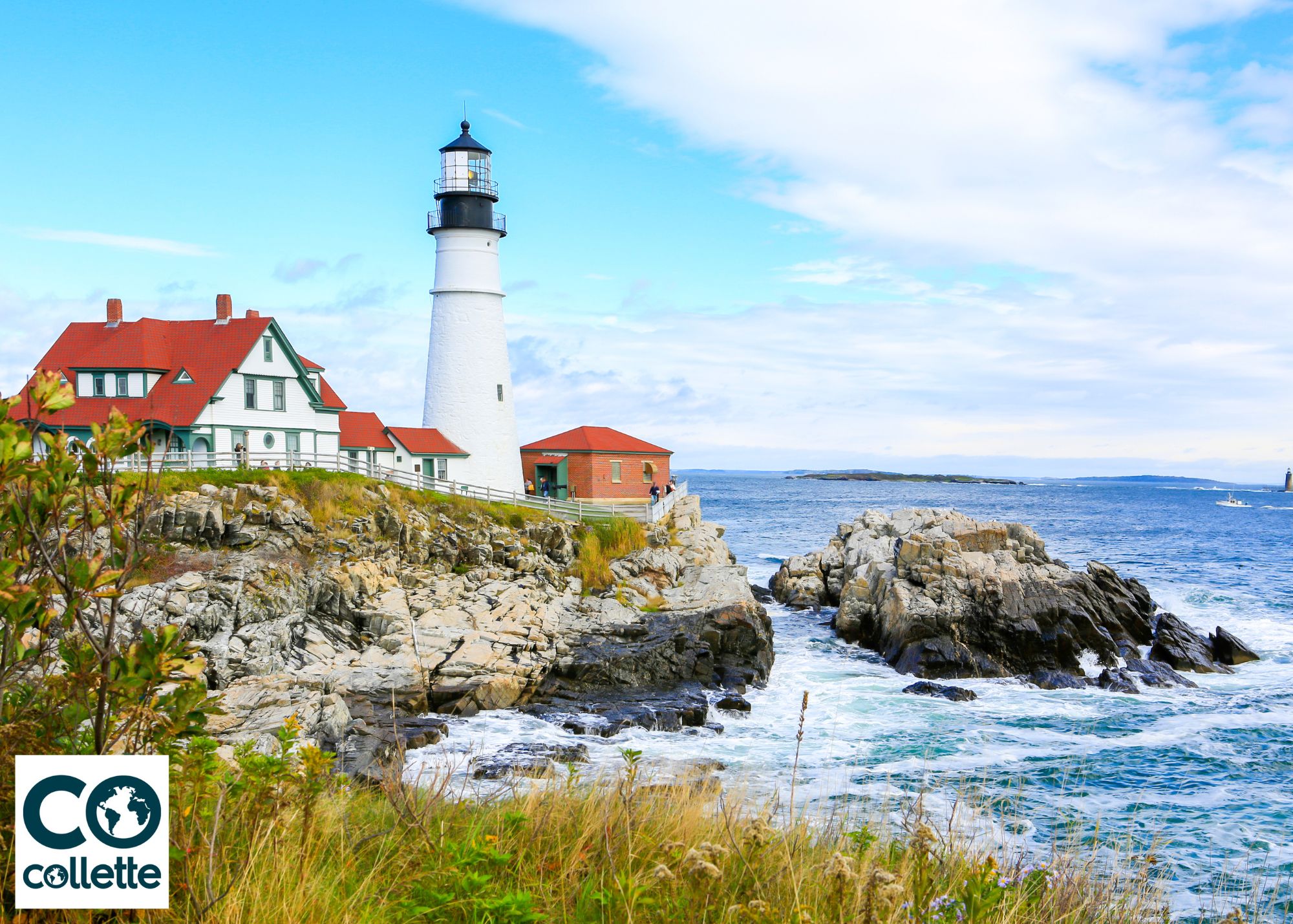 image of coastal Maine and lighthouse