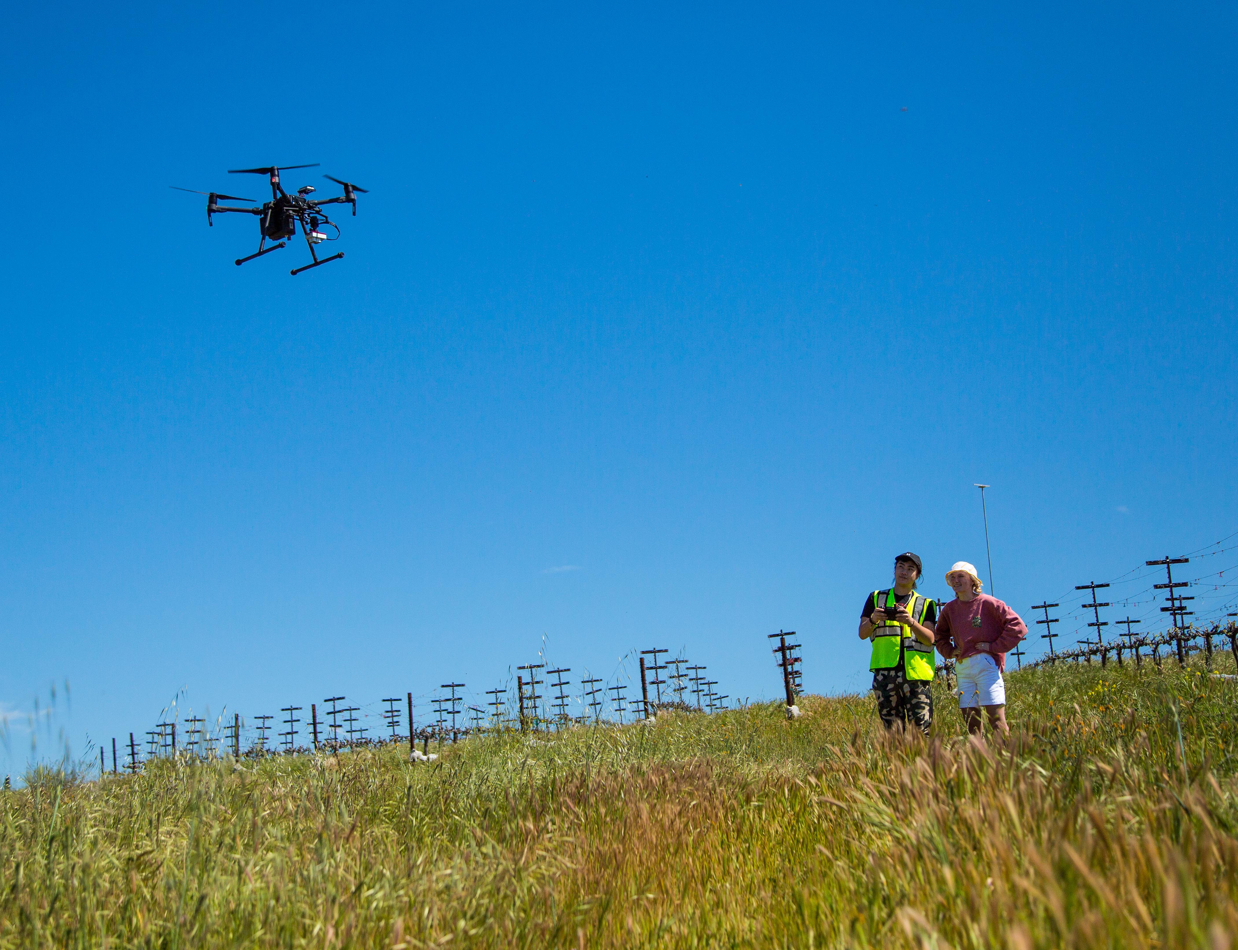 Flying at the Campus Hill Vineyard