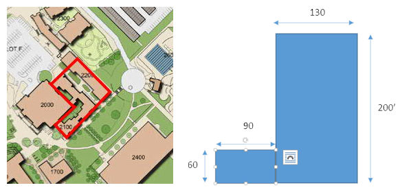 Building footprint of 2100