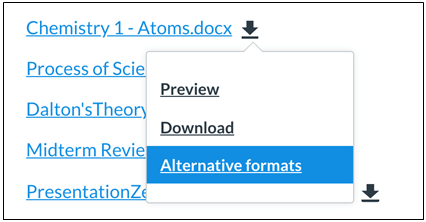 Ally drop-down choices